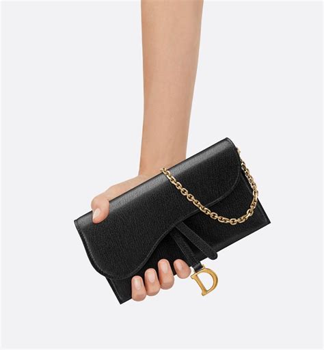 dior long saddle wallet on chain|Dior wallet on chain black.